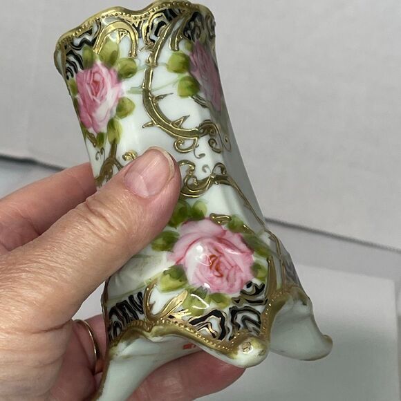 Antique Nippon hat pin holders. Hand painted gold gilding. - Picture 3 of 6